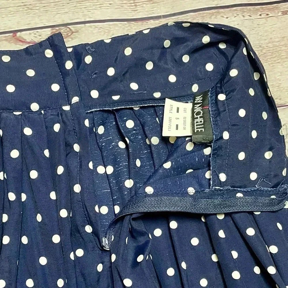 Vintage 1990s High Waisted Pleated Polka Dot‎ Mini Skirt VTG Made in USA - Picture 10 of 13